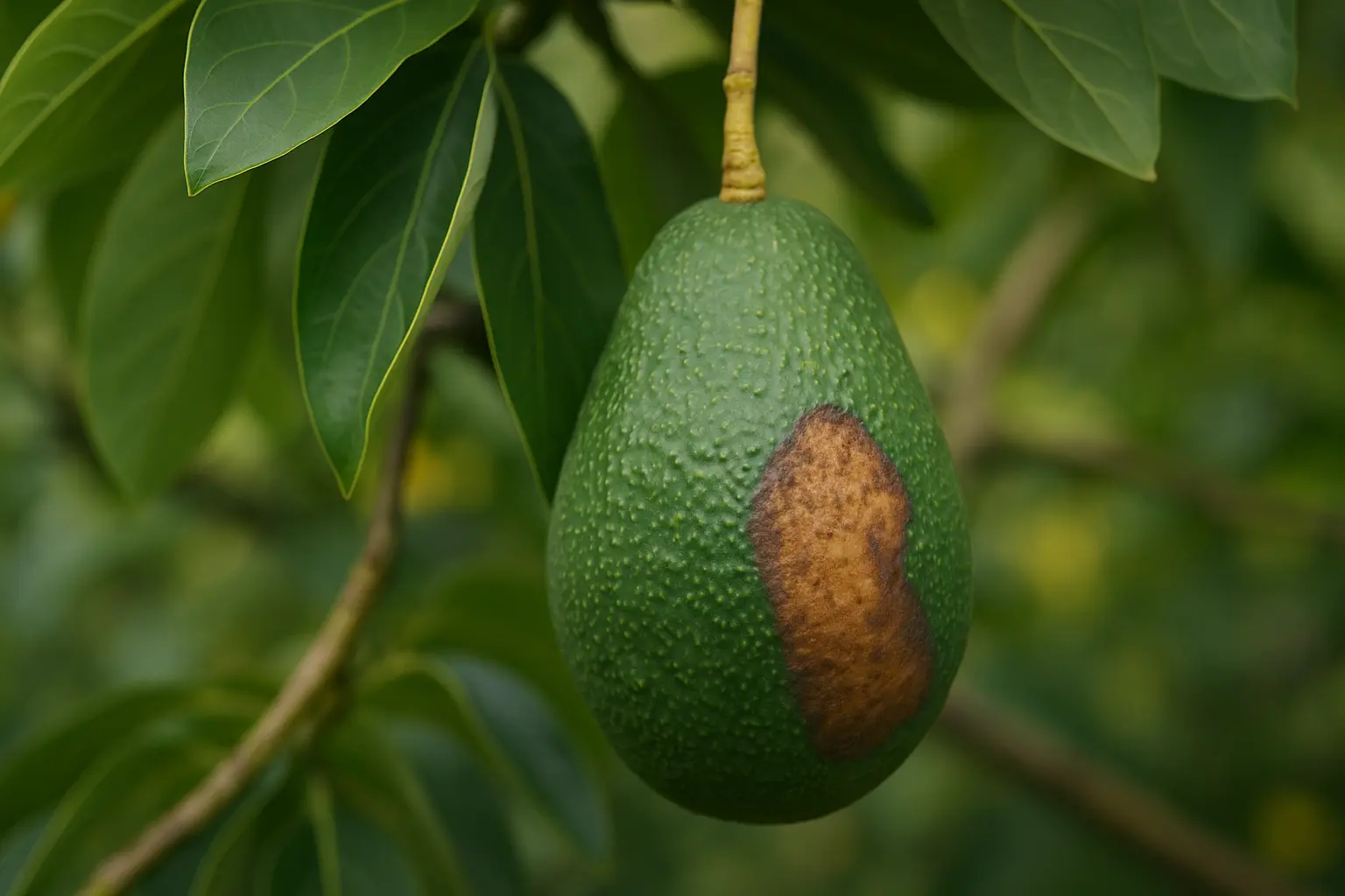 daño por golpe de sol en aguacate hass